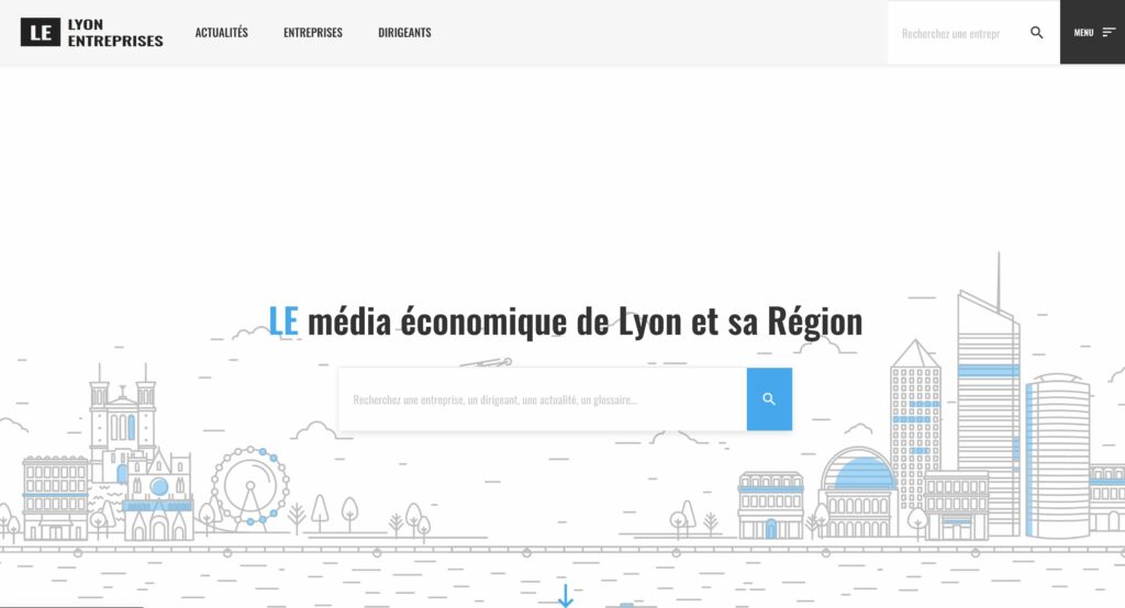 Homepage du site Lyon entreprises