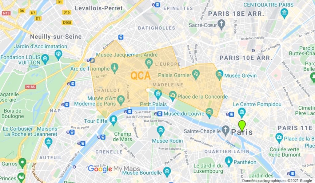 Plan quartier des affaires à Paris